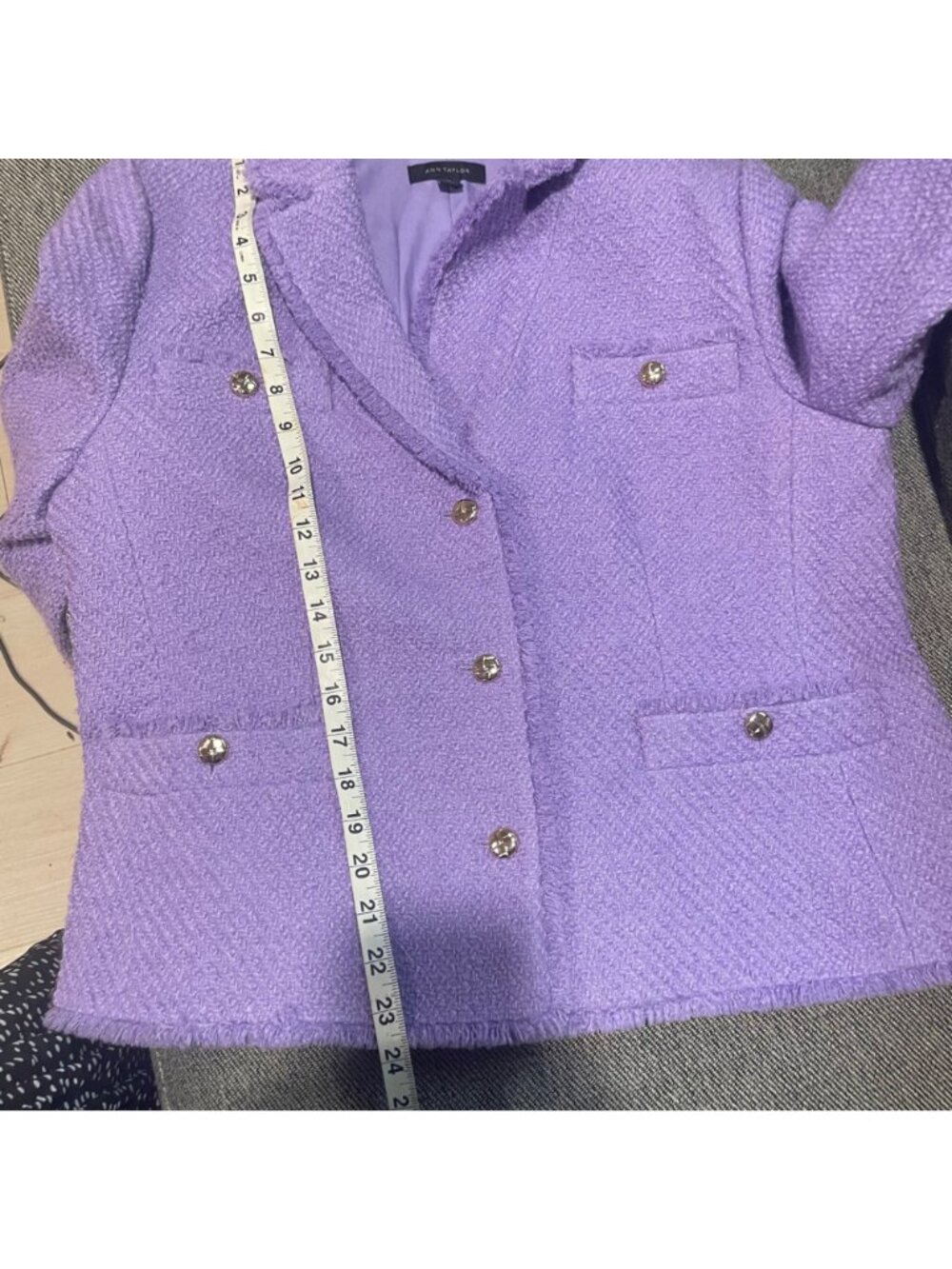 Ann Taylor  Tweed Jacket Lily Lavender - Picture 8 of 8